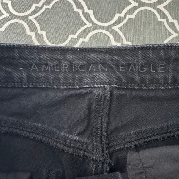 American Eagle Jeans Women’s Size 4 Tall Black High Rise Boho Distressed Grunge - Picture 12 of 14